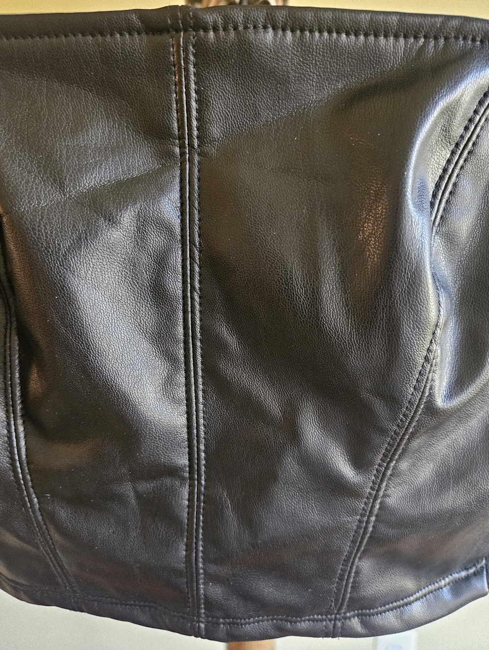 NWOT Free People Black Faux Leather Crop Tank - Picture 3 of 12